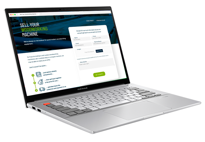 laptop con landing page
